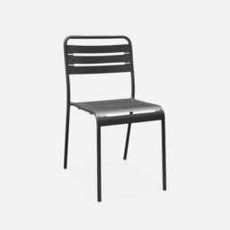 Sweeek - 6-Seater Metal Garden Table With 2 Armchairs And 4 Chairs Anthracite 160X90X72.5 Cm - Amelia - thumbnail 4