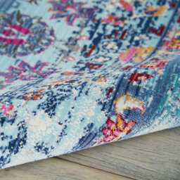 Blue Floral Rug, Traditional Luxurious Rug, Stain-Resistant Rug For Bedroom, Living Room, & Dining Room-71Cm X 230Cm (Runner) - thumbnail 3