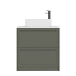 Royal Bathrooms Royal Bathroom Elmore 800mm Matt Green Freestanding Countertop Bathroom Vanity Unit 2 Drawer With Peak Basin - thumbnail 7