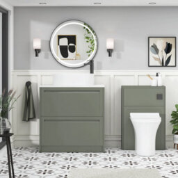 Royal Bathrooms Royal Bathroom Elmore 800mm Matt Green Freestanding Countertop Bathroom Vanity Unit 2 Drawer With Peak Basin - thumbnail 5