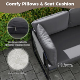 Sofa Couch Patio Loveseat With Removable Pillows & Seat Cushion - thumbnail 7