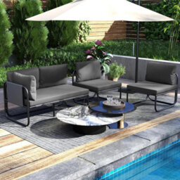 Sofa Couch Patio Loveseat With Removable Pillows & Seat Cushion - thumbnail 5