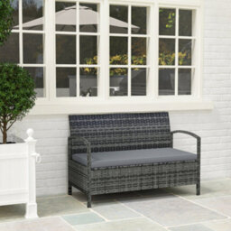 Wyld Haus Rarette Grey Rattan Garden Storage Bench With Cushion, 125L Capacity, Two-Seater - thumbnail 8