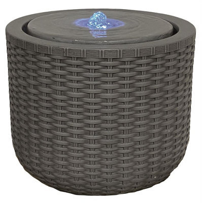 Outdoor Living UK Rattan Bubbling Pot Modern Water Feature Without Cover