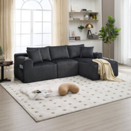 Matteo Modular L-Shaped Sectional Sofa With Cup Holders - Gray - thumbnail 8