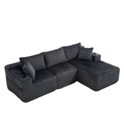 Matteo Modular L-Shaped Sectional Sofa With Cup Holders - Gray - thumbnail 9