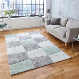 Handmade Geometric Grey/green Rug-120Cm X 170Cm - thumbnail 1