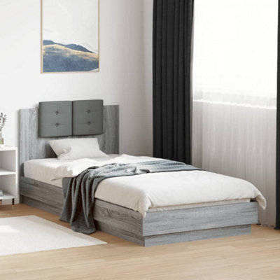 Berkfield Bed Frame With Led Without Mattress Grey Sonoma 90X200 Cm - image 1