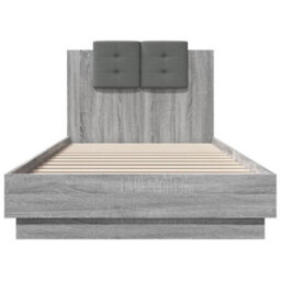 Berkfield Bed Frame With Led Without Mattress Grey Sonoma 90X200 Cm - thumbnail 6