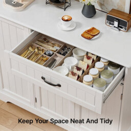 Bealife Sideboard Cabinet, Kitchen Storage Cupboard With Drawer, 3-Tier Door Storage And 2-Door Cabinet, Anti-Tip Design - thumbnail 6