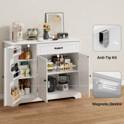 Bealife Sideboard Cabinet, Kitchen Storage Cupboard With Drawer, 3-Tier Door Storage And 2-Door Cabinet, Anti-Tip Design - thumbnail 5