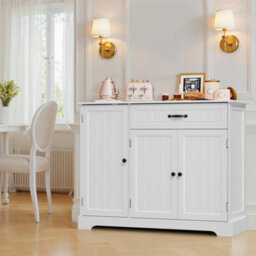 Bealife Sideboard Cabinet, Kitchen Storage Cupboard With Drawer, 3-Tier Door Storage And 2-Door Cabinet, Anti-Tip Design - thumbnail 2