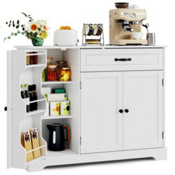Bealife Sideboard Cabinet, Kitchen Storage Cupboard With Drawer, 3-Tier Door Storage And 2-Door Cabinet, Anti-Tip Design - thumbnail 1