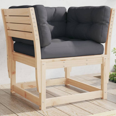 Walplus Garden Sofa Armrest With Cushions Solid Wood Pine - image 1