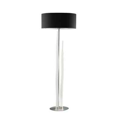 Luminosa Lighting Luminosa Estalacta Floor Lamp 3 Light Gu10 Indoor, Silver/opal White With Black Shade - image 1