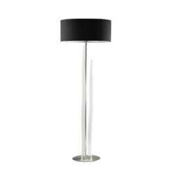 Luminosa Lighting Luminosa Estalacta Floor Lamp 3 Light Gu10 Indoor, Silver/opal White With Black Shade - thumbnail 1