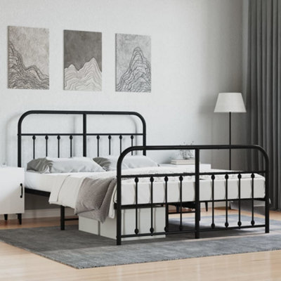 Berkfield Metal Bed Frame With Headboard And Footboard Black 140X200 Cm - image 1