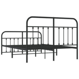 Berkfield Metal Bed Frame With Headboard And Footboard Black 140X200 Cm - thumbnail 8