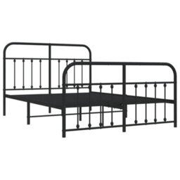 Berkfield Metal Bed Frame With Headboard And Footboard Black 140X200 Cm - thumbnail 5