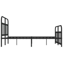 Berkfield Metal Bed Frame With Headboard And Footboard Black 140X200 Cm - thumbnail 7