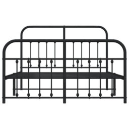 Berkfield Metal Bed Frame With Headboard And Footboard Black 140X200 Cm - thumbnail 6