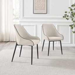 Furniturebox Lynton Walnut Effect Wood Dining Table With 4 Cream Beaumont Chairs - thumbnail 8