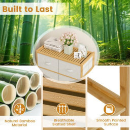 Costway 6-Drawer Dresser For Bedroom Bamboo Chest Of Drawers Storage Organizer Unit - thumbnail 7