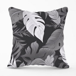 Warren Reed Designer Black White Tropical Leaves Outdoor Cushion 45Cm X 45Cm - thumbnail 1