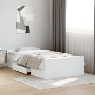 Berkfield Bed Frame With Drawers Without Mattress White 75X190 Cm Small Single - image 1