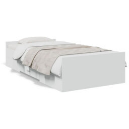 Berkfield Bed Frame With Drawers Without Mattress White 75X190 Cm Small Single - thumbnail 2