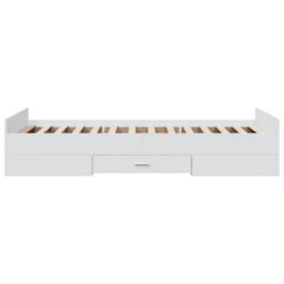Berkfield Bed Frame With Drawers Without Mattress White 75X190 Cm Small Single - thumbnail 5