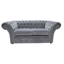 Chesterfield 2 Seater Pimlico Grey Fabric Sofa Settee Bespoke In Balmoral Style - thumbnail 1