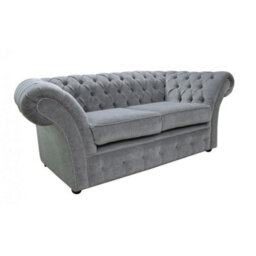 Chesterfield 2 Seater Pimlico Grey Fabric Sofa Settee Bespoke In Balmoral Style - thumbnail 2
