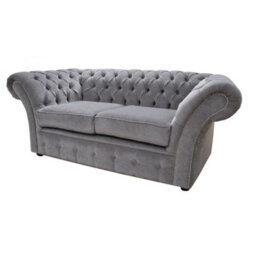 Chesterfield 2 Seater Pimlico Grey Fabric Sofa Settee Bespoke In Balmoral Style - thumbnail 3