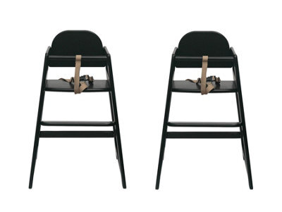 Safetots Two Pack Of Simply Stackable Wooden High Chairs, Black, Highchairs For Baby And Toddler, Stylish And Practical - image 1