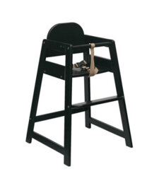 Safetots Two Pack Of Simply Stackable Wooden High Chairs, Black, Highchairs For Baby And Toddler, Stylish And Practical - thumbnail 3