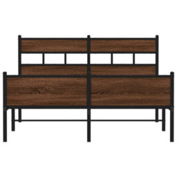 Berkfield Bed Frame Without Mattress Brown Oak 140X200 Cm Engineered Wood - thumbnail 4