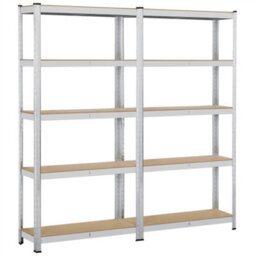 Yaheetech Set Of 2 5 Tier Metal Storage Shelves For Office Living Room Silver - thumbnail 2