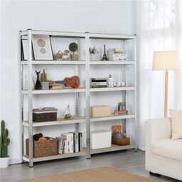 Yaheetech Set Of 2 5 Tier Metal Storage Shelves For Office Living Room Silver