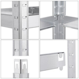 Yaheetech Set Of 2 5 Tier Metal Storage Shelves For Office Living Room Silver - thumbnail 5