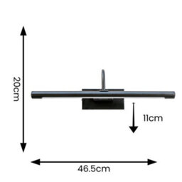 Valuelights Alana Matte Black Ip44 Bathroom Living Room Integrated Led Picture Wall Light - thumbnail 4
