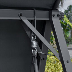 Outsunny 2 Seater Garden Swing Chair Swing Bench W/ Adjustable Canopy, Grey - thumbnail 8