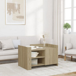Berkfield Coffee Table Sonoma Oak 80X50X50 Cm Engineered Wood - thumbnail 1