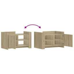 Berkfield Coffee Table Sonoma Oak 80X50X50 Cm Engineered Wood - thumbnail 8