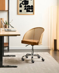 Beliani Desk Chair Baltimore Faux Leather Brown - thumbnail 2