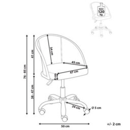 Beliani Desk Chair Baltimore Faux Leather Brown - thumbnail 3