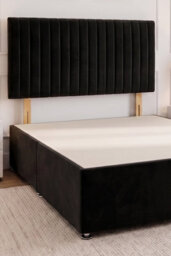 Knight Sleep Emily Black Plush 3Ft Divan Bed Base With No Drawer & Headboard - Single - thumbnail 2