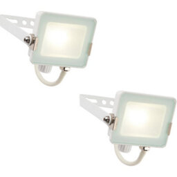2 Pack Outdoor Waterproof Led Floodlight - 10W Cool White Led - Matt White - thumbnail 1