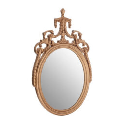 Orsina Gold Finish Oval Acanthus Leaf Wall Mirror,decorative Mirror With Bellflower Motifs,hollywood Regency Mirror - thumbnail 2