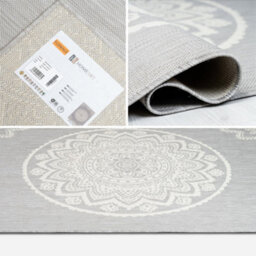 Homeart Outdoor Indoor Rug, Easy Clean, Uv Weather Resistant Rug For Patio, Gardenmandala Grey, Cream,140X200Cm - thumbnail 5